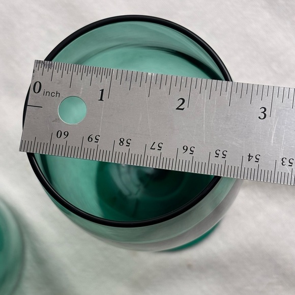 Set of 2 vintage 70s Libbey juniper green wine glasses - Picture 8 of 8